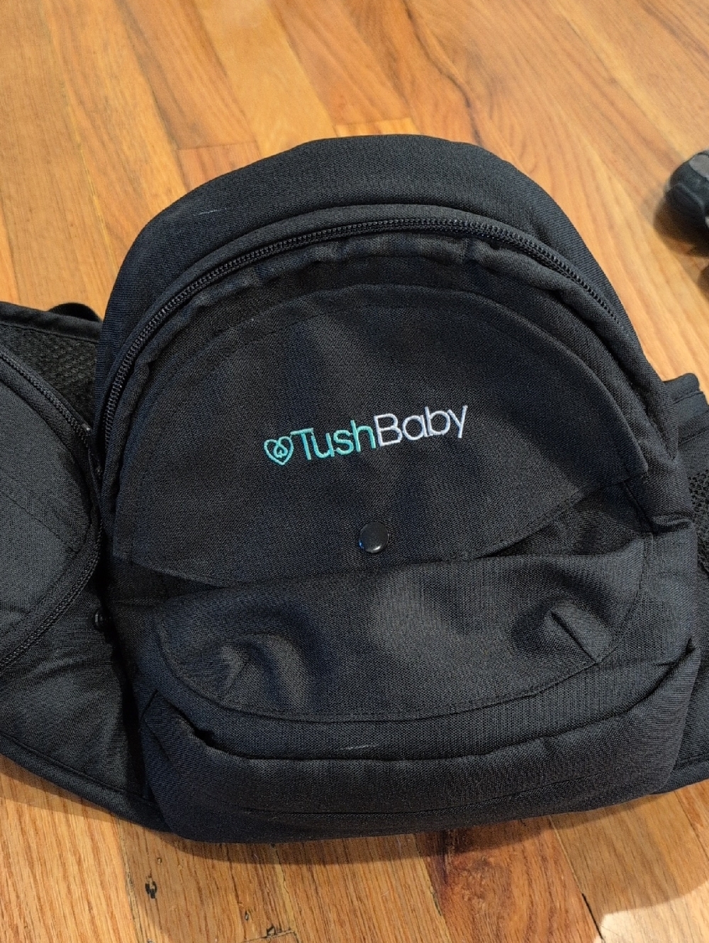 TushBaby Black Kids Waist Pack - Hands-Free Belt Bag